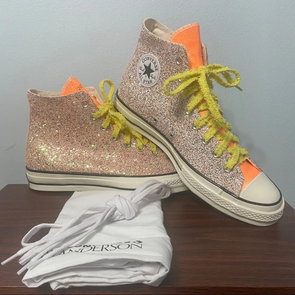 #34 Converse J W Anderson Chuck Taylor glitter High Top Sneaker Mens 11 - Picture 4 of 16